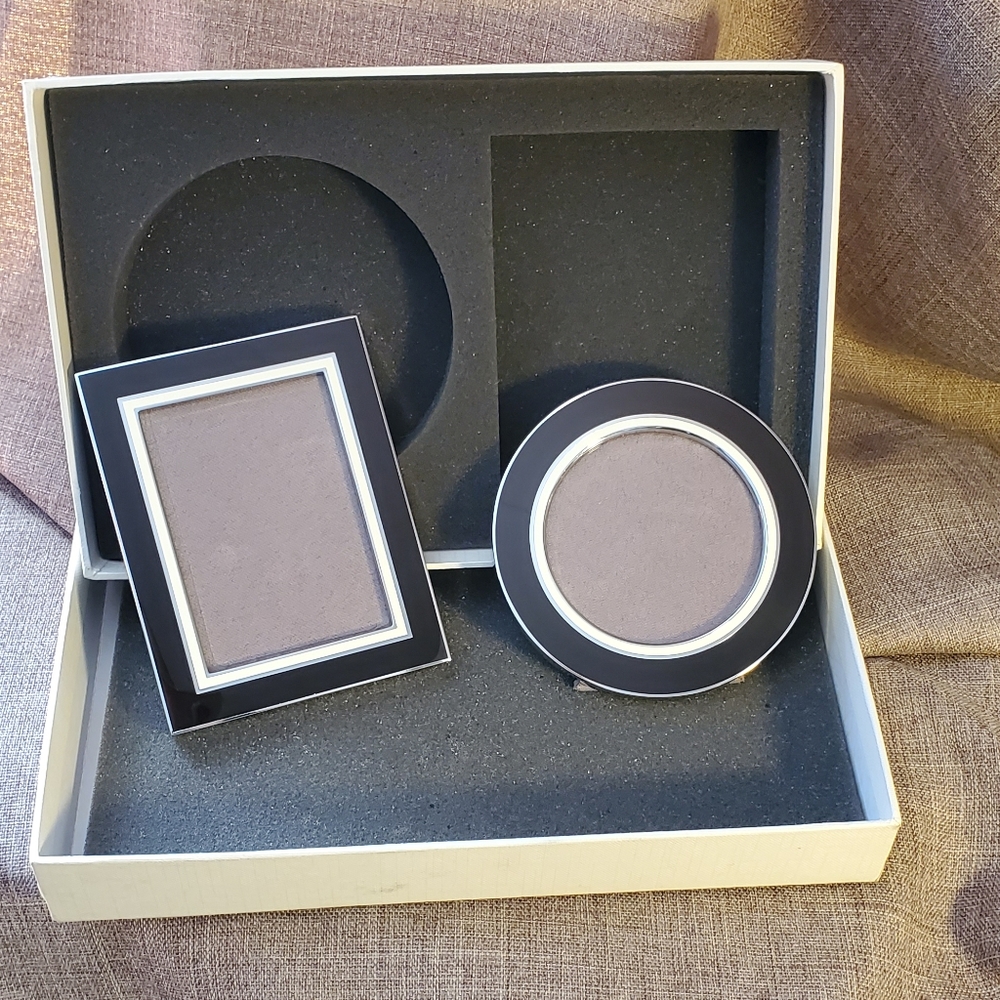 MRK Monica Rich Kosann Enamel Silver Frame Set
